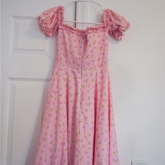 House of Cb Lauren Dress Pink Floral Strapless - Picture 5 of 7